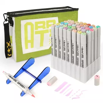 Doppelseitige Marker-Stifte Arrtx LC302628 – Set mit 40 Pastellfarben, Dual-Tip-Marker