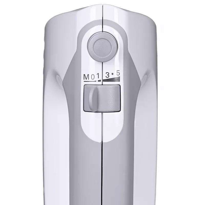 Handmixer Bosch MFQ36480 – 450 W, 5-Gang mit Turbo, grau/weiß, Rührbesen und Knethaken