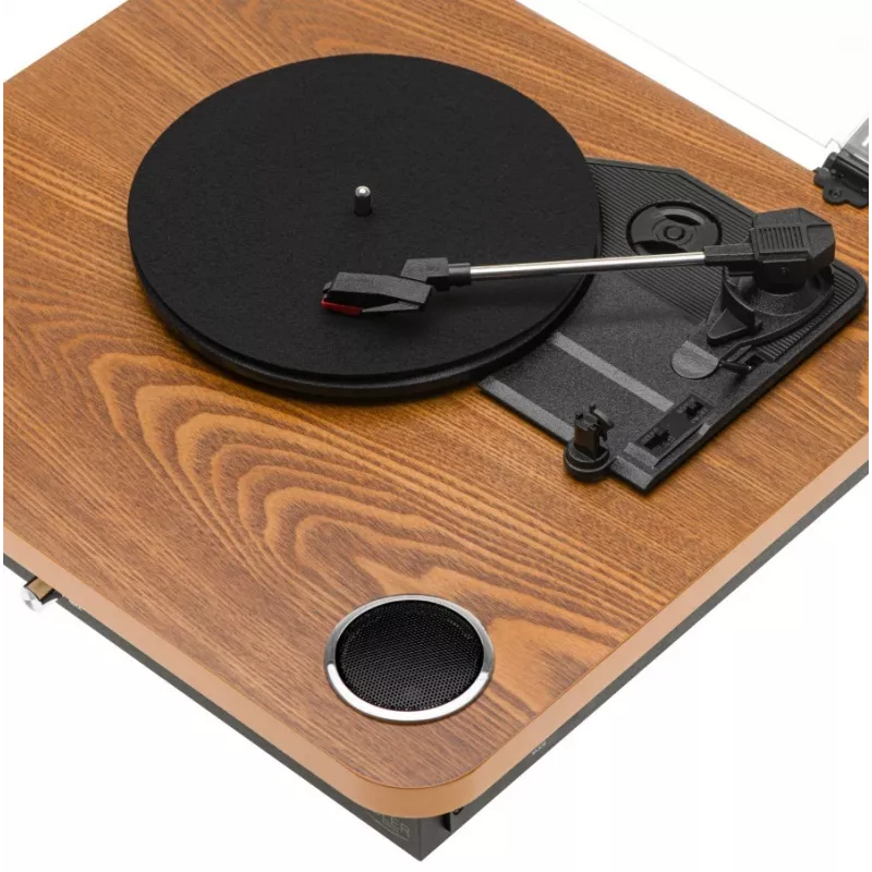 Analoger riemengetriebener Plattenspieler Adler AD 1914 mit USB-Anschluss, Keramikteller, Gleichstrommotor, 33 1/3 U/min, Bluetooth 5.4, Cinch-Ausgängen, eingebauten Lautsprechern