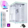 Lian Li O11 Dynamic EVO RGB PC-Gehäuse Bundle HydroShift II LCD-S 360TL AiO + 3x UNI FAN SL-INF 120 Reverse Blade Lüfter - Weiß