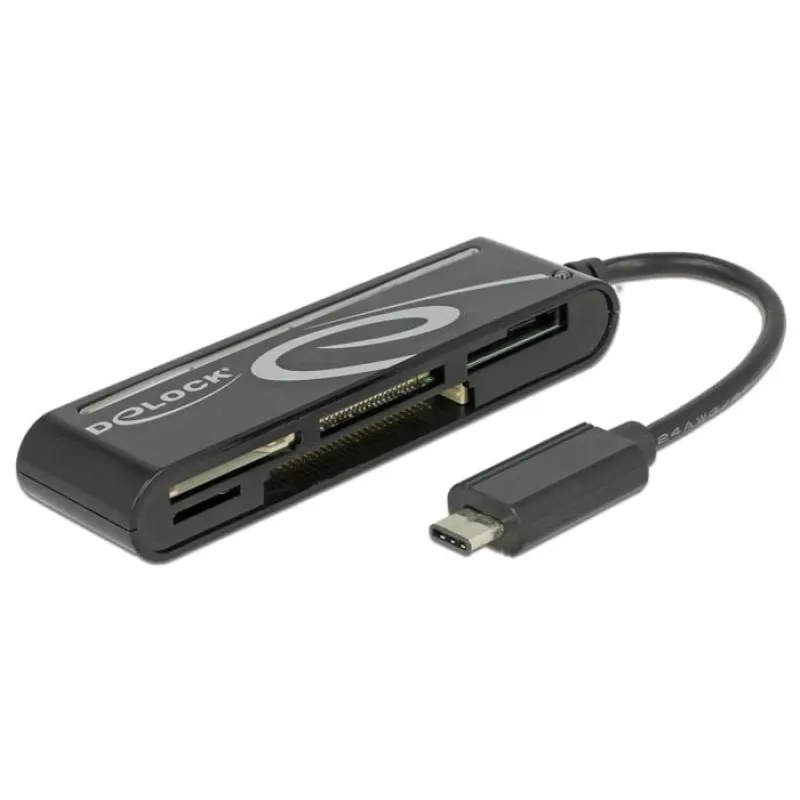 DeLOCK USB2.0 Card Reader USB Type-C male 5 Slots - Card Reader - All-in-one (Multi-Format) - USB-C (91739)