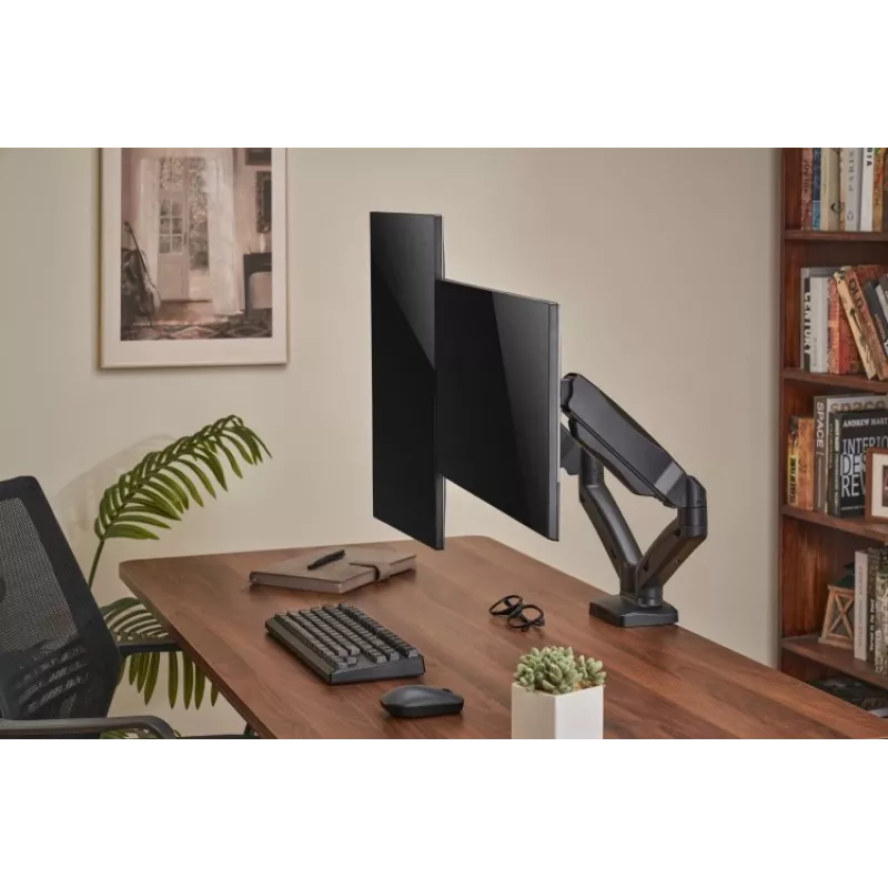 Monitorarm up up Economical Interactive Counterbalance Dual Monitor Arm Mattschwarz VESA 75x75/100x100