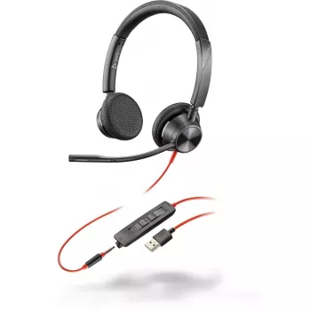 Headset HP POLY 3325 kabelgebundenes Headband für Anrufe und Musik, supraaural, 20–20000 Hz, 130 g, USB Typ A, schwarz