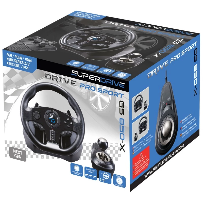 Lenkrad + Pedale Subsonic GS850-X Schwarz 270° Rotation USB