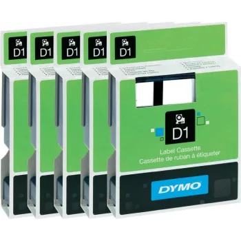 Etikettenband-Pack Dymo 6 mm – 5 Rollen (weiß, gelb, transparent, schwarz)