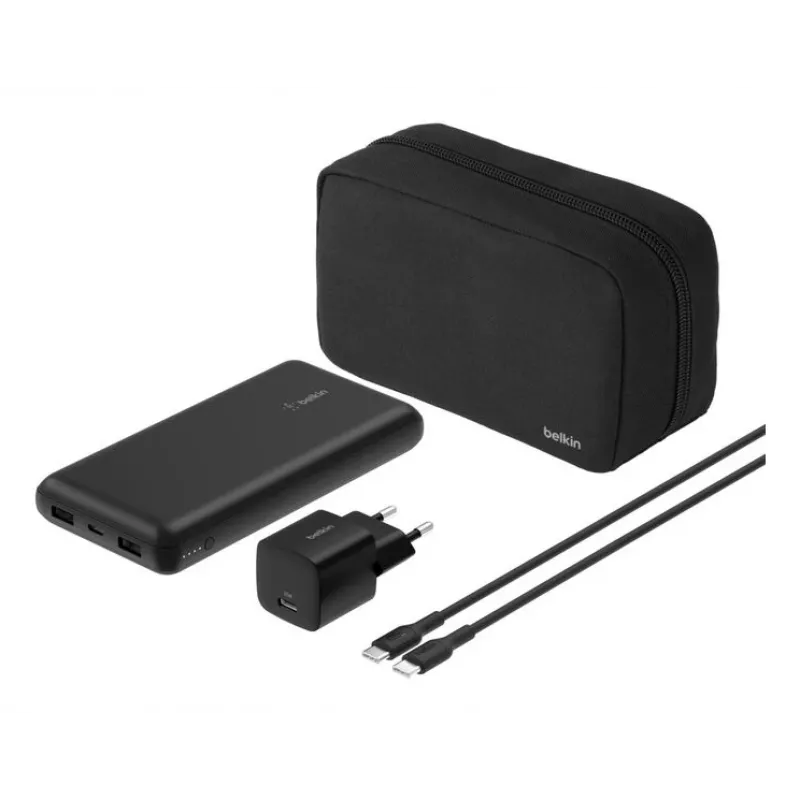 Belkin BoostCharge - Powerbank + AC-Netzteil - 20000 mAh - PD - 3 Ausgangsanschlüsse (24 Pin USB-C, 2 x USB)