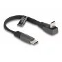DeLOCK USB 2.0 Flachbandkabel USB Type-C Stecker auf USB Type-C Stecker abgewinkelt PD 3.0 60 W 14 cm schwarz