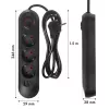 Steckdosenleiste MACLEAN MCE394 B — 3 Steckdosen + 3×USB A, 110–240V, 2,1A USB, 2500W, 1,5 m Kabel, schwarz