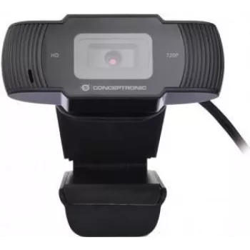 Conceptronic AMDIS 720P HD Webcam mit Mikrofon, 1280 x 720 Pixel, 30 fps, 1280x720@30fps, 1920x1080@30fps, 5 V, USB 2.0, Schwarz