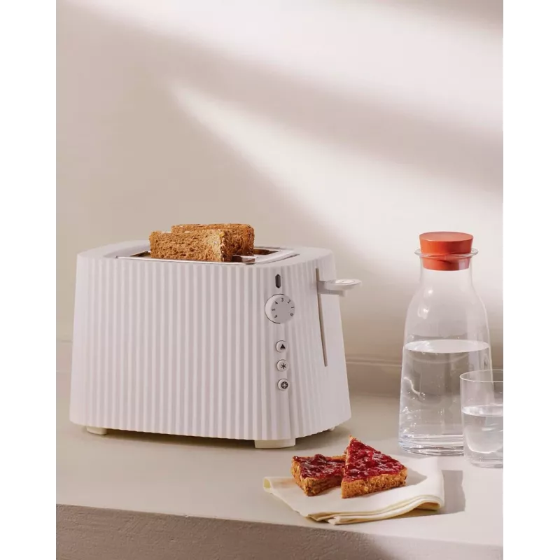 Toaster Alessi MDL08B Schwarz — Plissé-Design, 6 Bräunungsstufen, Bagel/Auftauen/Aufwärmen, 340×185×250 mm
