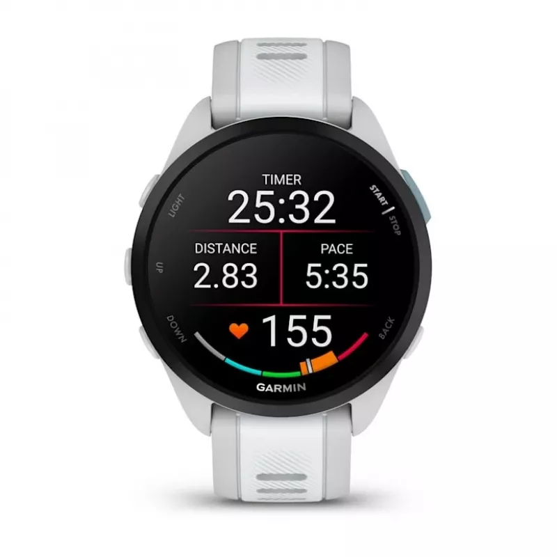 Smartwatch GARMIN Forerunner 165 Music — GPS, 1.2 Zoll AMOLED, 43 mm Gehäuse, 11 Tage Akku, 5 ATM, 4 GB, Grau