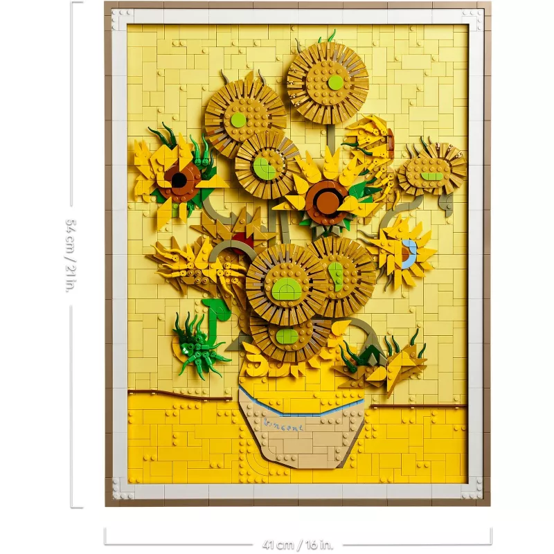 Wandmosaikset LEGO Art Vincent van Gogh Sonnenblumen 3D-Mosaik-Wandkunstset 2615 Teile 540×410×50 mm