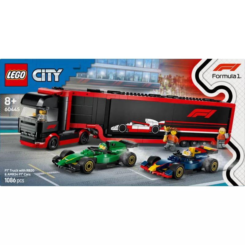 LEGO CITY 60445 F1 - Truck mit RB20 & AMR24 F1-Autos