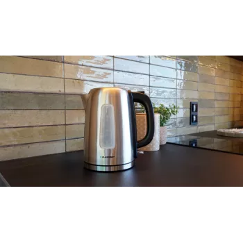 Elektrischer Wasserkocher BLAUPUNKT EKS412 – 1,7 l Edelstahl, 2200 W, Wasserstandsanzeige, 360°-Basis