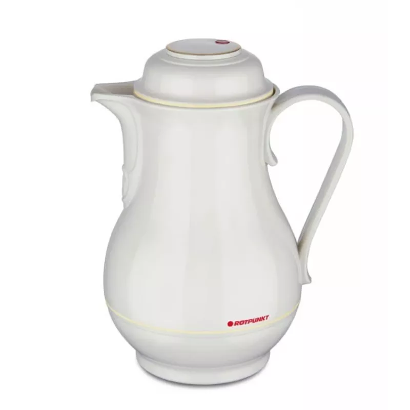 Thermoskanne ROTPUNKT 1,2 L, elfenbein — 24 h heiß / 36 h kalt, Handgriff, 199×255 mm