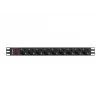 Stromverteilereinheit LANBERG PDU-09F-0300-BK — 9x Typ-F-Steckdosen, 3 m Kabel, Aluminiumgehäuse, 10 A