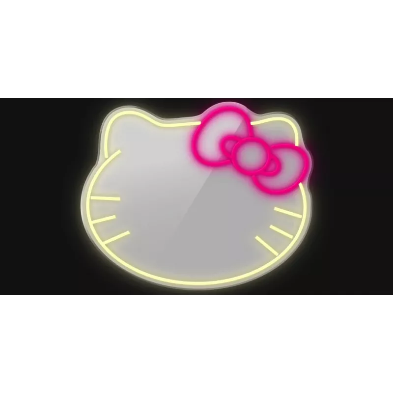 LED Neonspiegelleuchte MANTA MASNL129WH — Katze mit Schleife Dekorativer Neon-Akzent