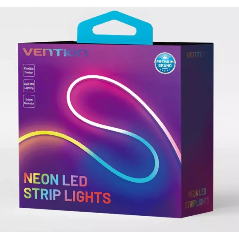 LED-Lichtleiste Vention PAEWH 2 m, USB-betrieben 5 V, RGB mit IR-Fernbedienung, doppelseitige Klebebandmontage