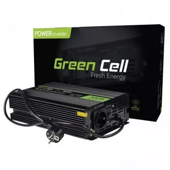 Spannungswandler Grün Cell INV07, DC 12 V auf AC 230 V, 300 W, 50 Hz, Typ-C-Stecker, schwarz