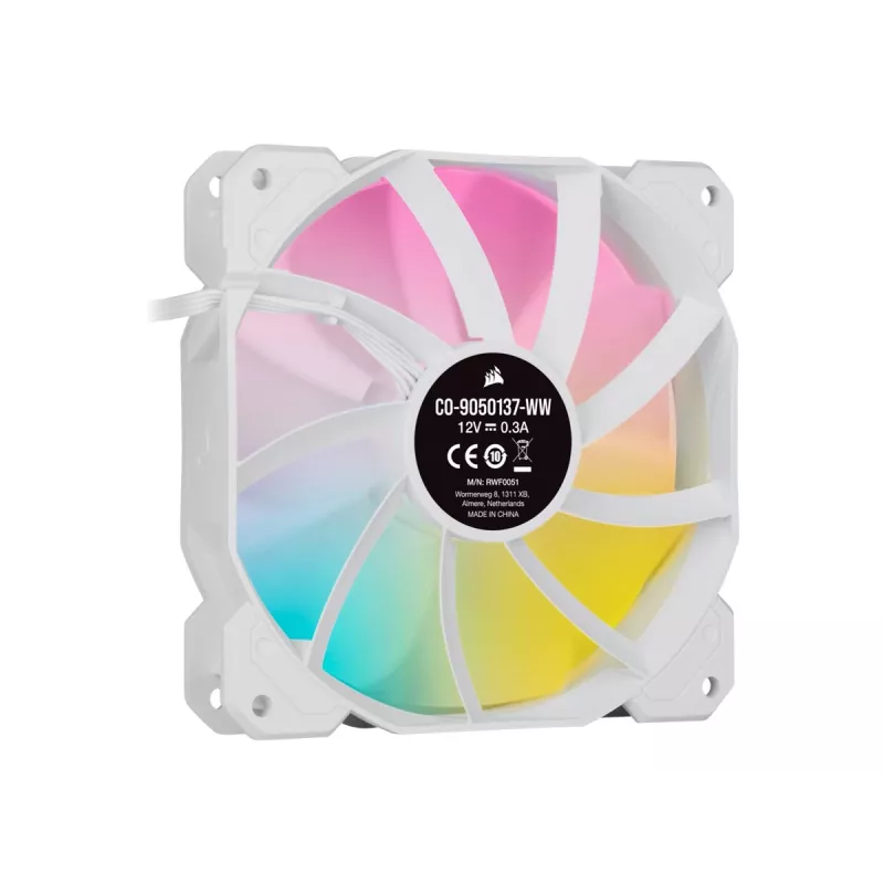 Corsair iCUE SP120 RGB ELITE Performance 120mm Weiß PWM ARGB Gehäuselüfter Dreierpack