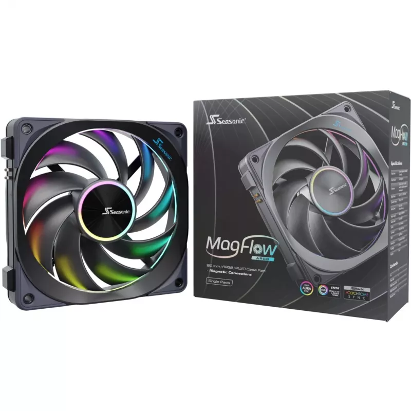 Fan Seasonic MagFlow ARGB 12 cm 2000 RPM Schwarz