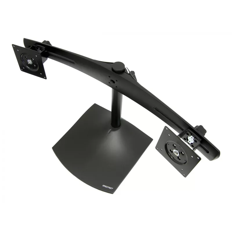 Ergotron DS100 – Standfuß – horizontal – für 2 LCD-Displays – Aluminium, Stahl – Schwarz – Bildschirmgröße: bis 61 cm (bis 24 Zoll)