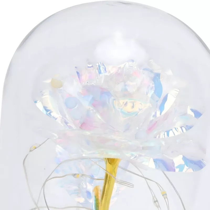 Ewige Rose im Glas Extralink Home, weißes LED-Licht
