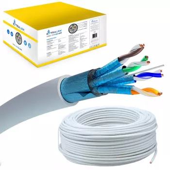 Netzwerkabel Extralink Twisted-Pair CAT6A FTP (F/FTP) V2 Indoor 500M Grau