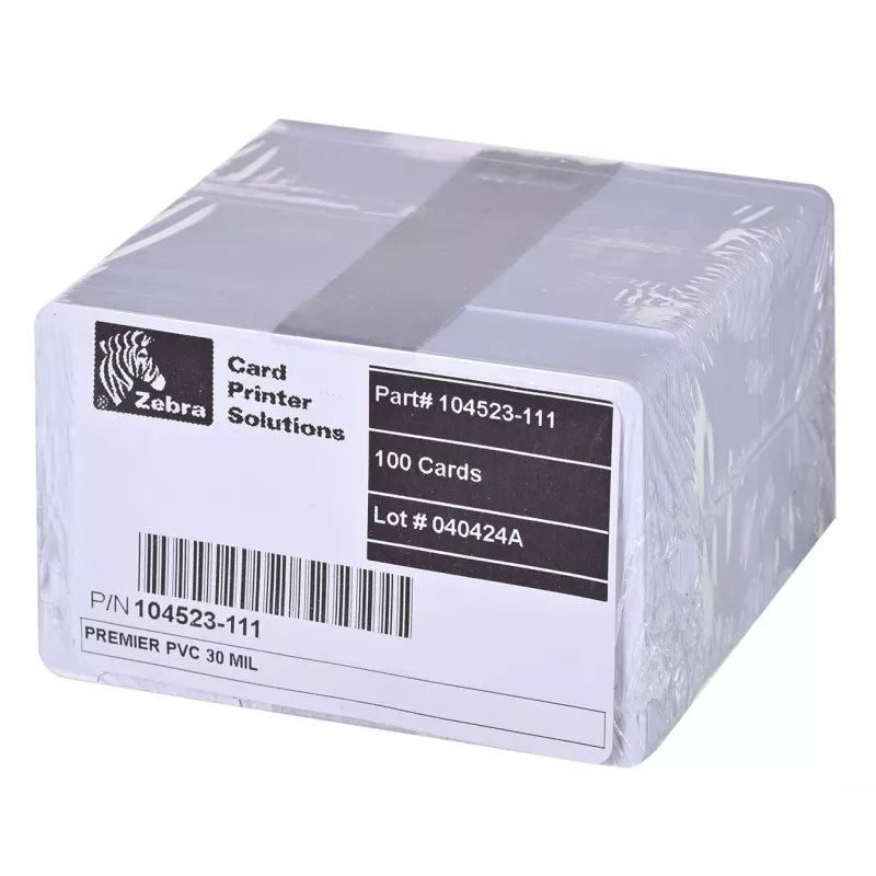 Zebra Premier PVC-Karten, 30 mil (5 Packungen x 100)