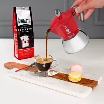 Bialetti Moka Induction 0,1 L Rot Silber