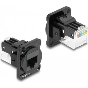 DeLOCK D-Type Modul RJ45 Cat.6A Buchse auf LSA Buchse Schwarz 87817