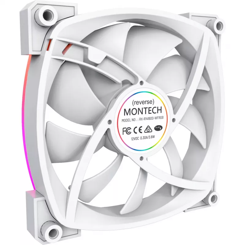 Montech RX140 PWM 140mm ARGB-Gehäuselüfter - Weiß
