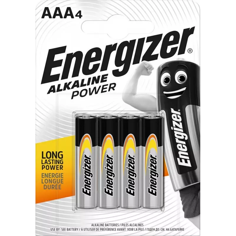 ENERGIZER BATTERY ALKALINE POWER AAA LR03 4 STÜCK