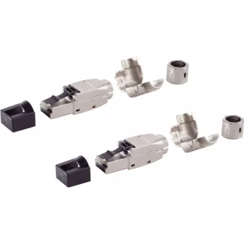 Netzwerkstecker ShiverPeaks BS08-51003-2 Cat. 6A werkzeugloser Winkelstecker STP
