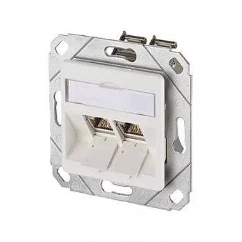 METZ CONNECT BTR IT CONNECT E-DAT-Modul 8/8(8) UPk - Anschlussdose, Unterputz - RJ-45 x 2 - Reinweiß, RAL 9010 - 2 Ports (1309121102-E)