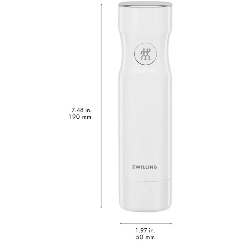 Vakuumiergerät ZWILLING FRESH & SAVE Weiß Pumpe, Akku 3,7 V, Micro-USB-Ladeanschluss, 190×50×50 mm, 330 g