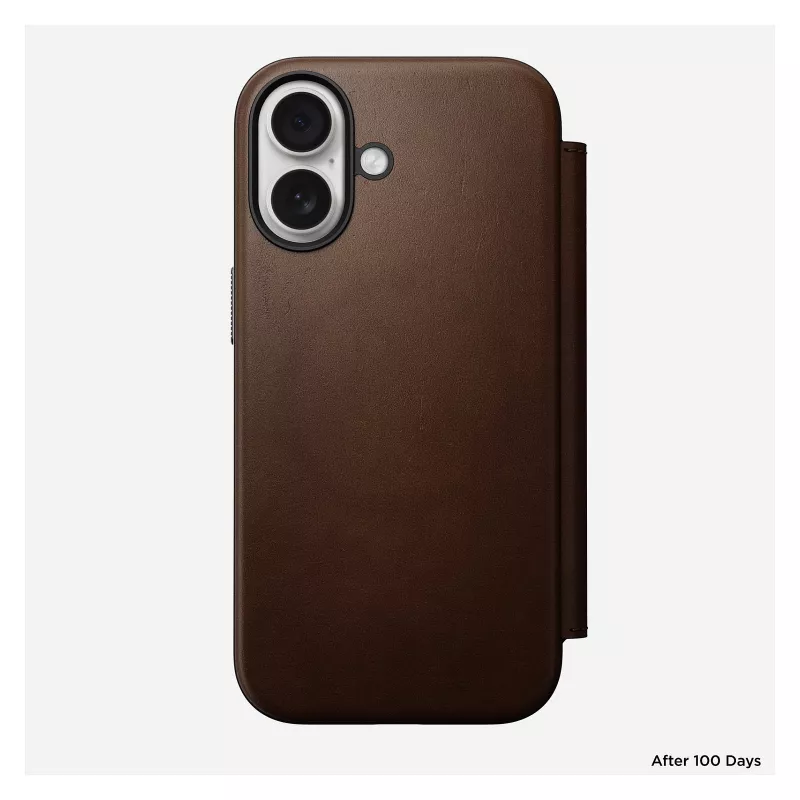 Folio-Handyhülle Nomad NM014209858 für Apple iPhone 17, 16 cm (6,3 Zoll), braun, 4 Kartenfächer