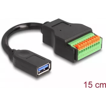DeLOCK USB 3.2 Gen 1 Kabel Typ-A Buchse auf Reihenklemmenadapter 15 cm
