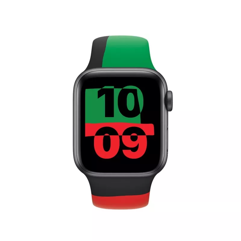 Band Apple 40mm Schwarz Unity Sport Band M/L Schwarz Grün Red