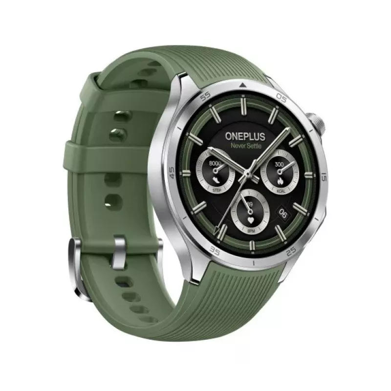 OnePlus Watch 3 Emerald Titanium Smartwatch, 46 mm, 1,5 Zoll AMOLED, GPS, grünes Gummiarmband