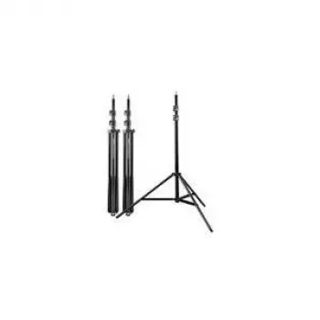 Walimex WT-806 Lampen-Stativ-Set 1017698 - 3 Leuchtenstative, schwarz Aluminium