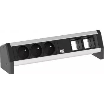 Bachmann DESK 1 Steckdosenleiste 3 Steckdosen Innenbereich Schwarz