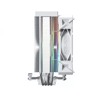 Luftkühler Montech NX400 ARGB 120 mm Weiß — 270 W TDP, FDB, 156×74×120 mm