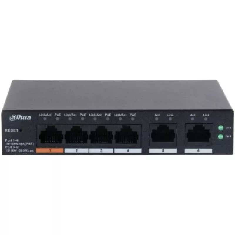 Dahua Technology DH-CS4006-4ET-60 Netzwerk-Switch Managed L2 Gigabit Ethernet (10/100/1000) Power over Ethernet (PoE) Schwarz