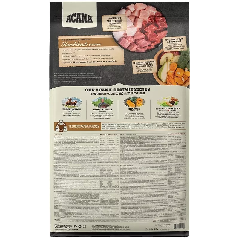 ACANA Highest Protein Ranchlands - Trockenfutter für Hunde - 11,4 kg