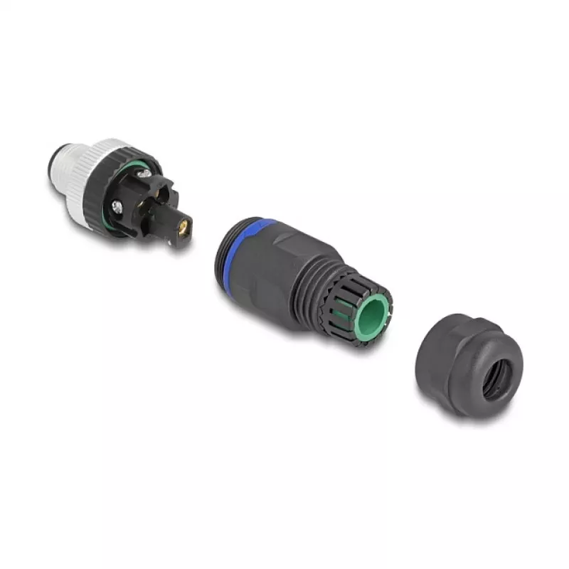 DeLOCK M12 Steckverbinder A-kodiert 5-polig Stift Schraubanschluss