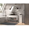 Badezimmer-Standschrank top e shop NEL V DS BIEL POŁ — freistehend, 3 Einlegeböden, 300×300×850 mm, weißes Gestell