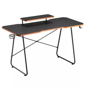 Maclean Gaming-Schreibtisch NanoRS mit Monitorablage max. 50 kg Höhe 850 mm Schwarz RS170, Gaming-Tisch, Schwarz