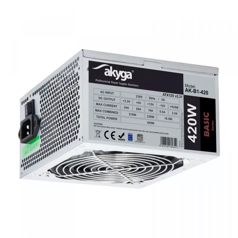 Akyga AK-B1-420 Netzteil 420 W 20+4 Pin ATX ATX Grau
