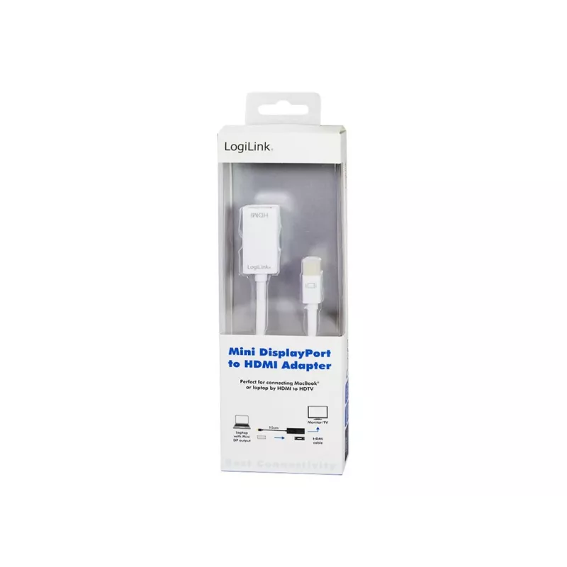 Videokabeladapter LOGILINK Mini DisplayPort auf HDMI Typ A CV0036A, 0,1 m, grau